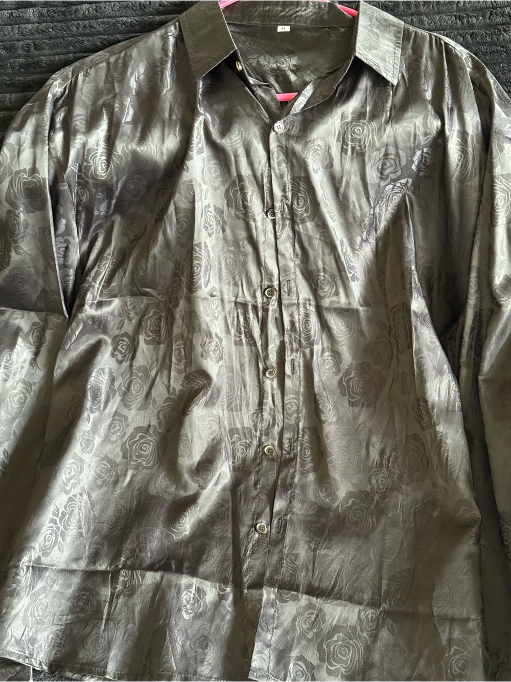 Kohl's Men's Black Rose Jacquard Dress Shirt